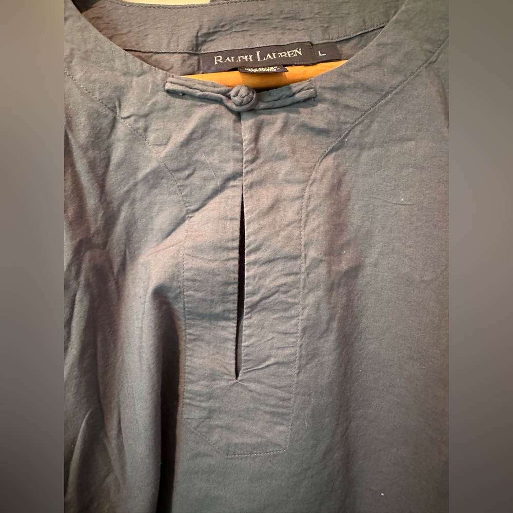 Ralph Lauren Navy Cotton Tunic Top & Drawstring Pants Set Size L Lounge/PJ set - Picture 8 of 8